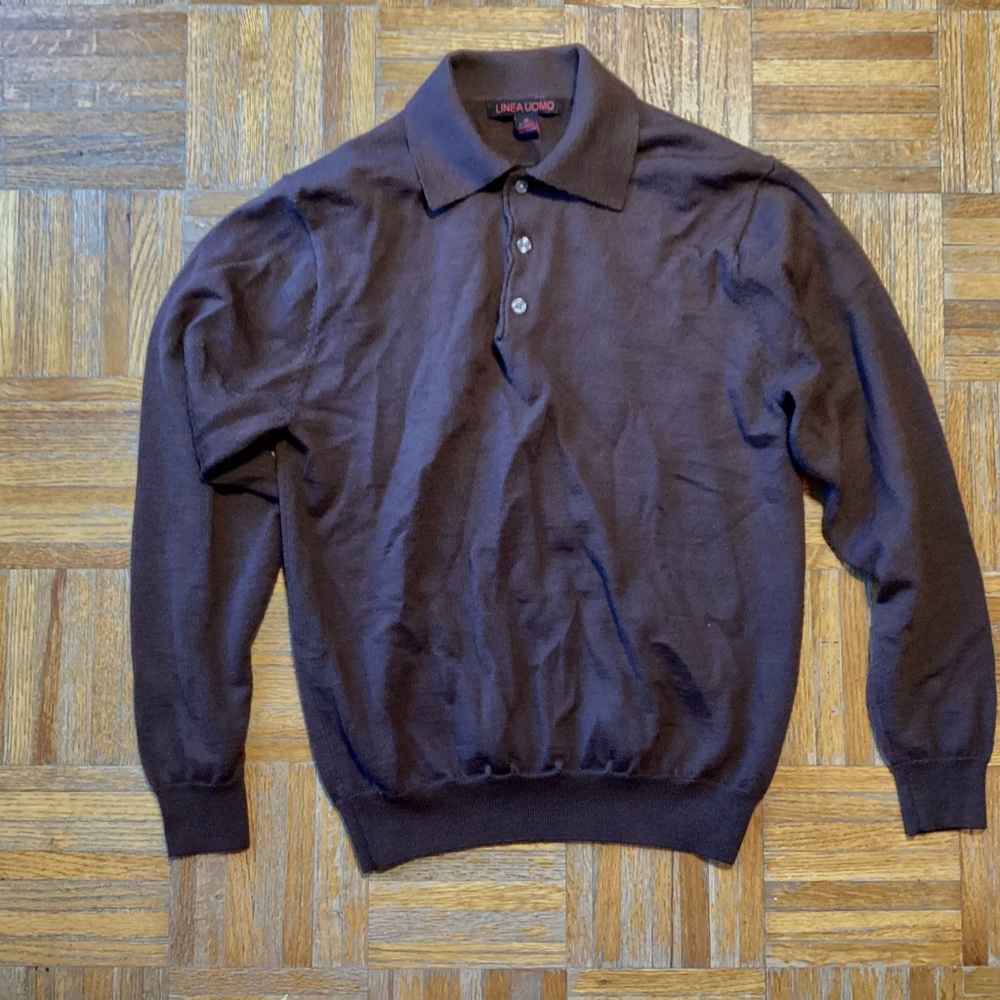 Linea Uomo Wool Blend Polo Shirt Sweater